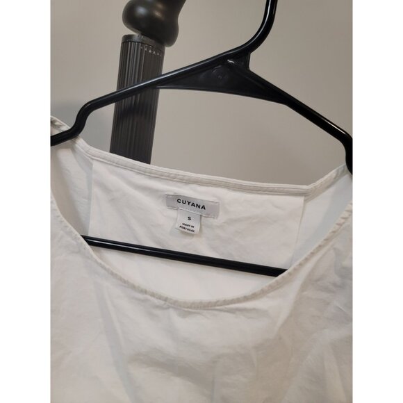 Cuyana Alpaca Boat Neck High Low Top White Boxy Oversized Cap Sleeve Small - Picture 3 of 8